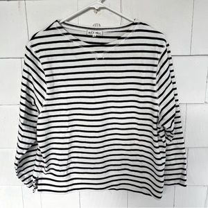 Alex Mill Lakeside Navy White Stripe Long Sleeve Tee size Large